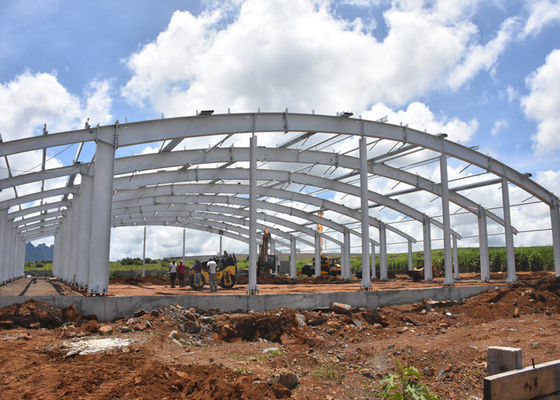 Anti gruppo di lavoro progettato resistente e magazzino della struttura d'acciaio del tetto dell'arco del ciclone